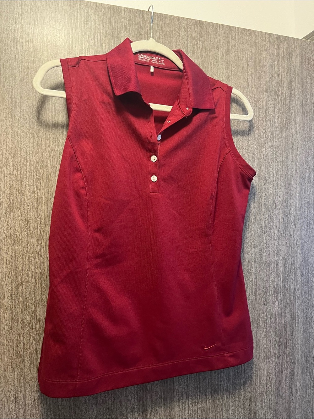 Nike Women's Sleeveless Polo Tank Top - Burgundy Red